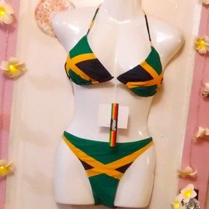 Voaryisa (S) Caribbean Rasta African Grassland Yellow Red Green String Bikini